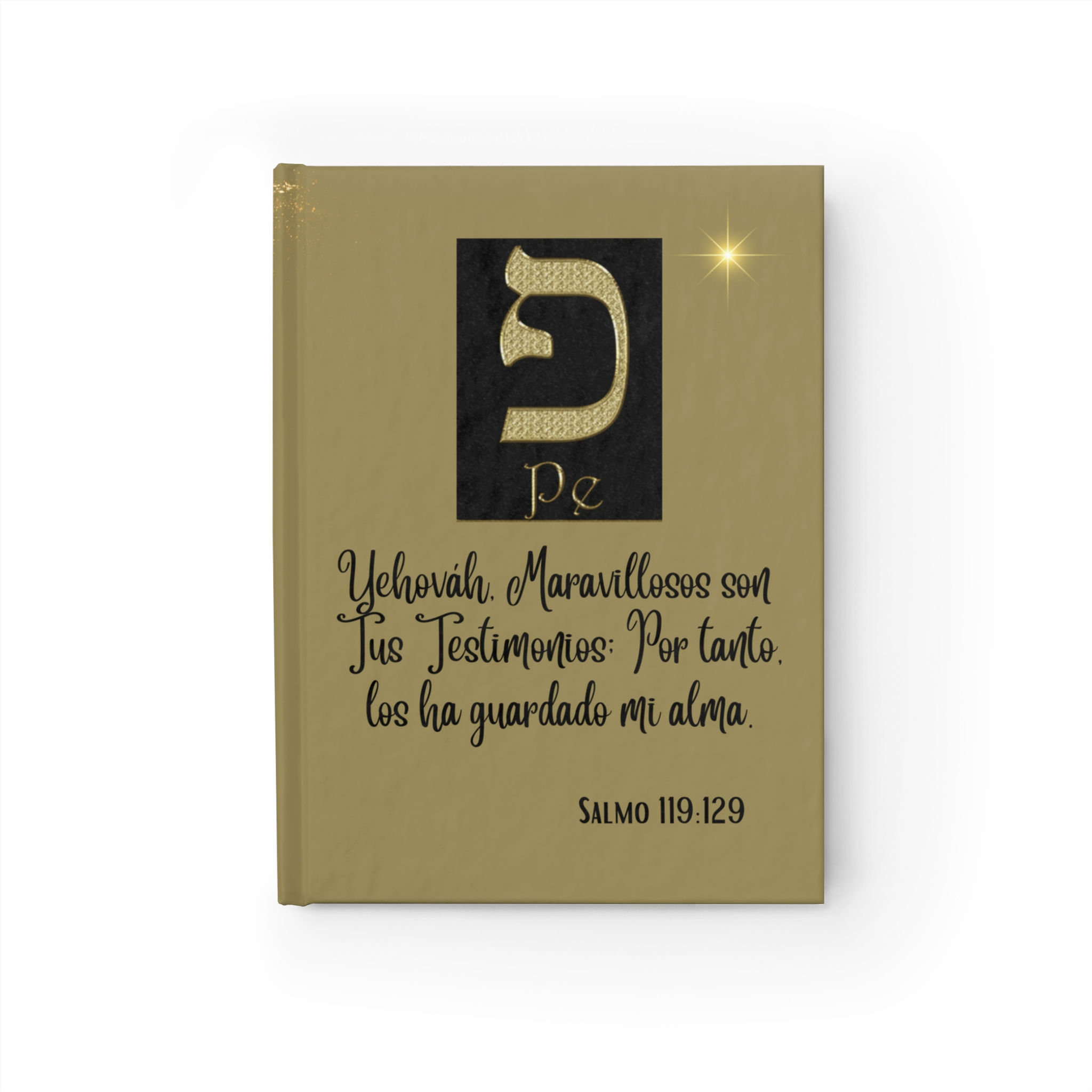 Pe- Hebrew Letters Journal - Psalm 119:129 Design Notebook-Personalized