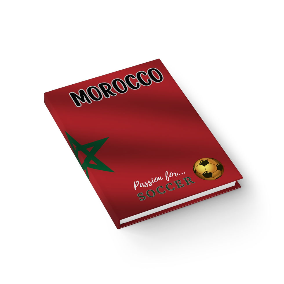 Thumbnail: Morocco -Soccer Flags Journal- Personalized-University -School- sport-