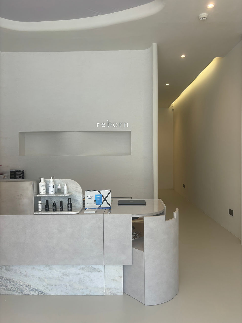 The entrance of Reborn Aesthetic Clinic, which specialises in lasers.