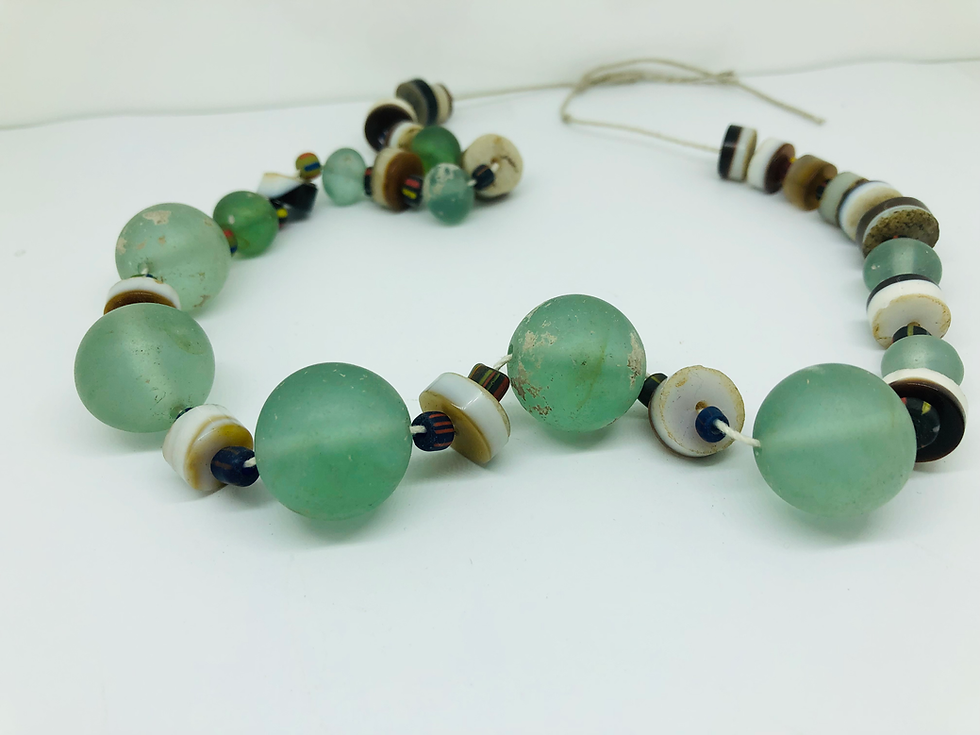 Thumbnail: Natural Old Antique Roman Glass Beads Necklace