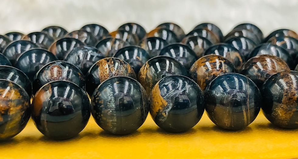 Thumbnail: Natural Tiger Eye Round Shape Beads Strands Length 15inch