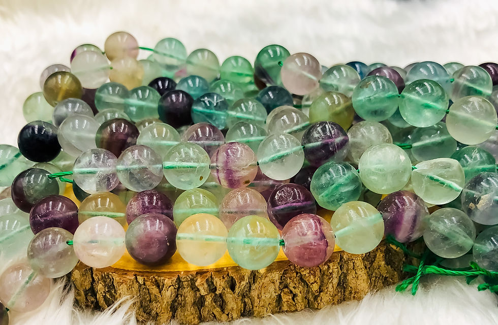 Thumbnail: Natural Flurite Round Shape Beads Strands Length 15inch