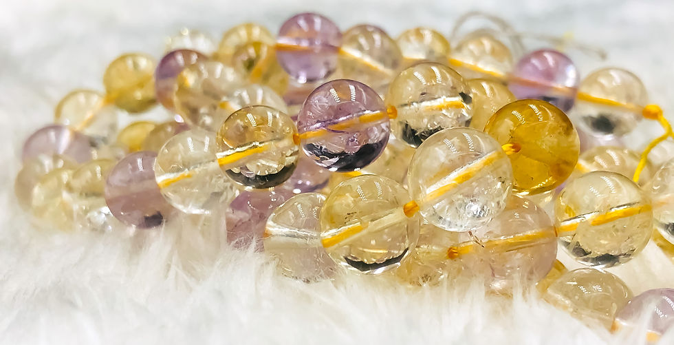 Thumbnail: Natural Ametrine Round Shape Beads Strands Length 15inc