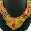Thumbnail: Natural Coral & Turqouise Stone Brass Gold Plated Necklace