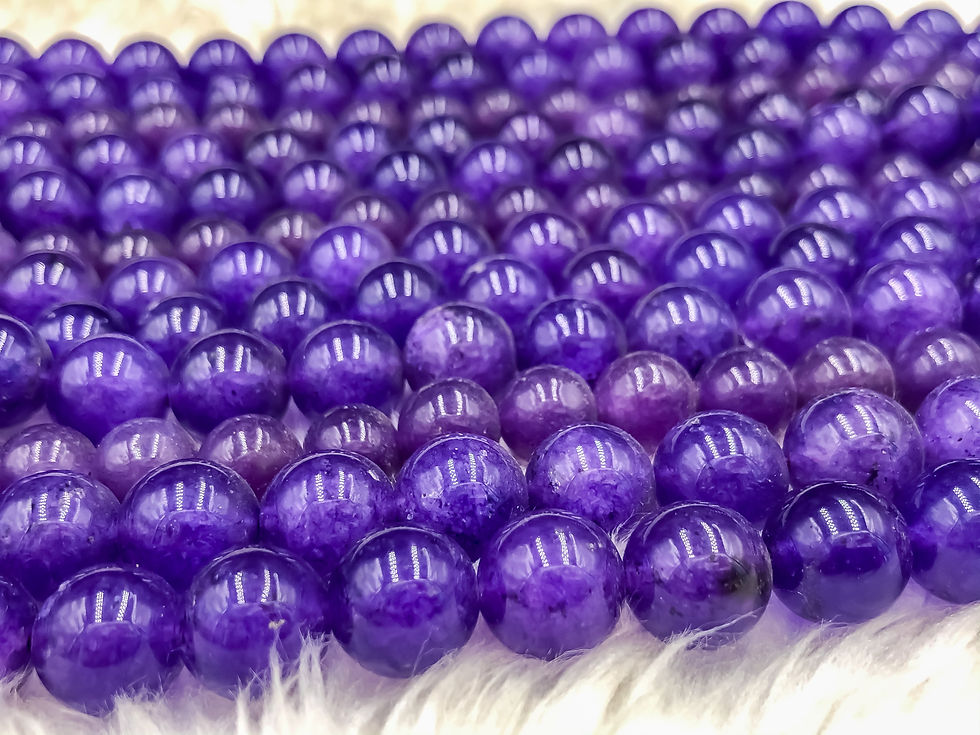 Thumbnail: Natural Amethyst Round Shape Beads Strands Length 15inch