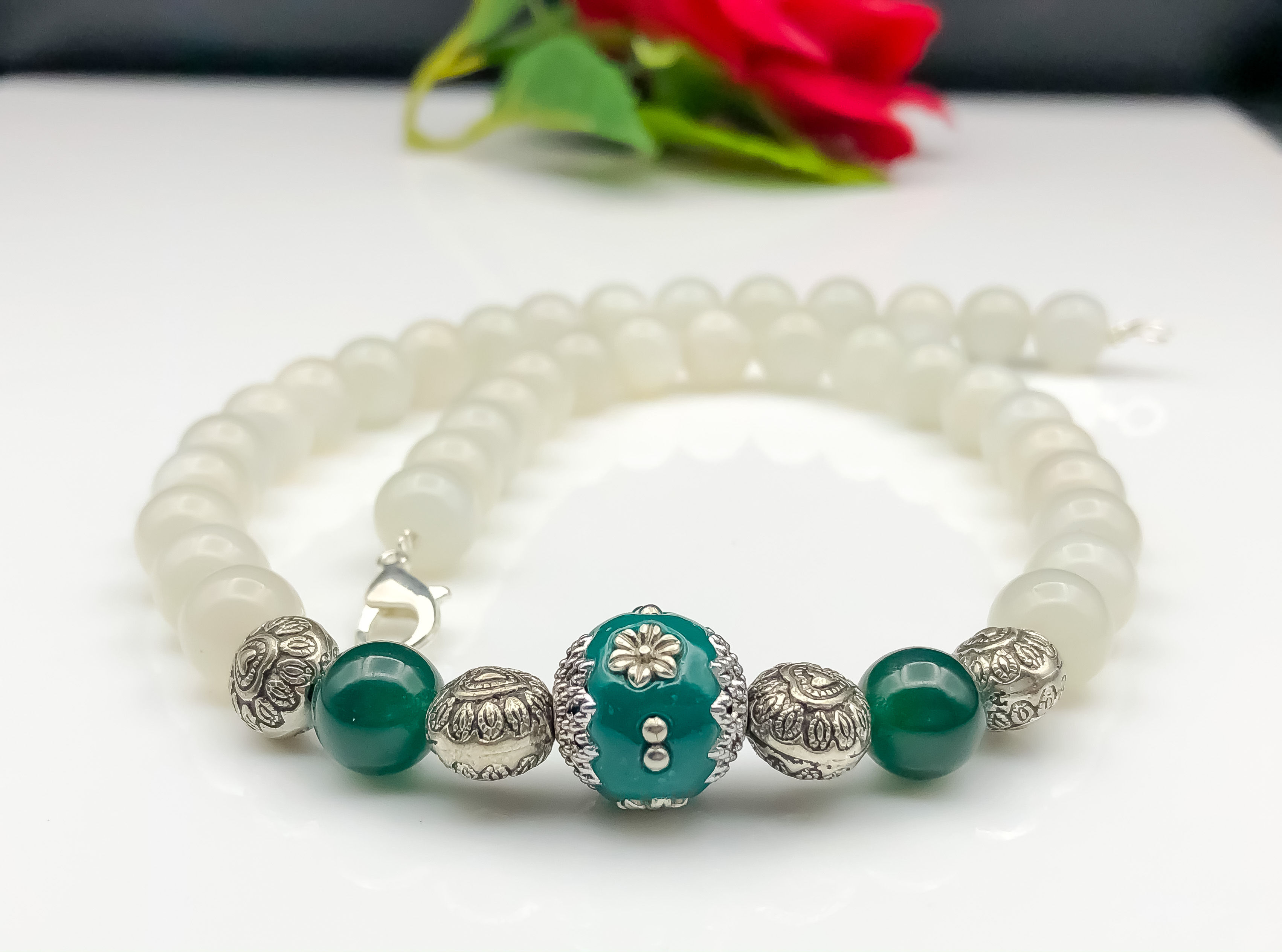 Natural Moonstone Necklace exclusive Design by Rakapoishi