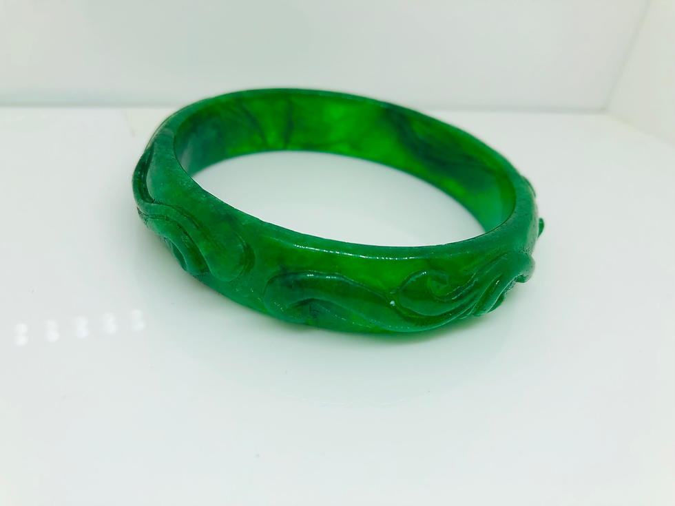 Thumbnail: Natural Green Jade Top Quality Stone Bangle Beautifully Made