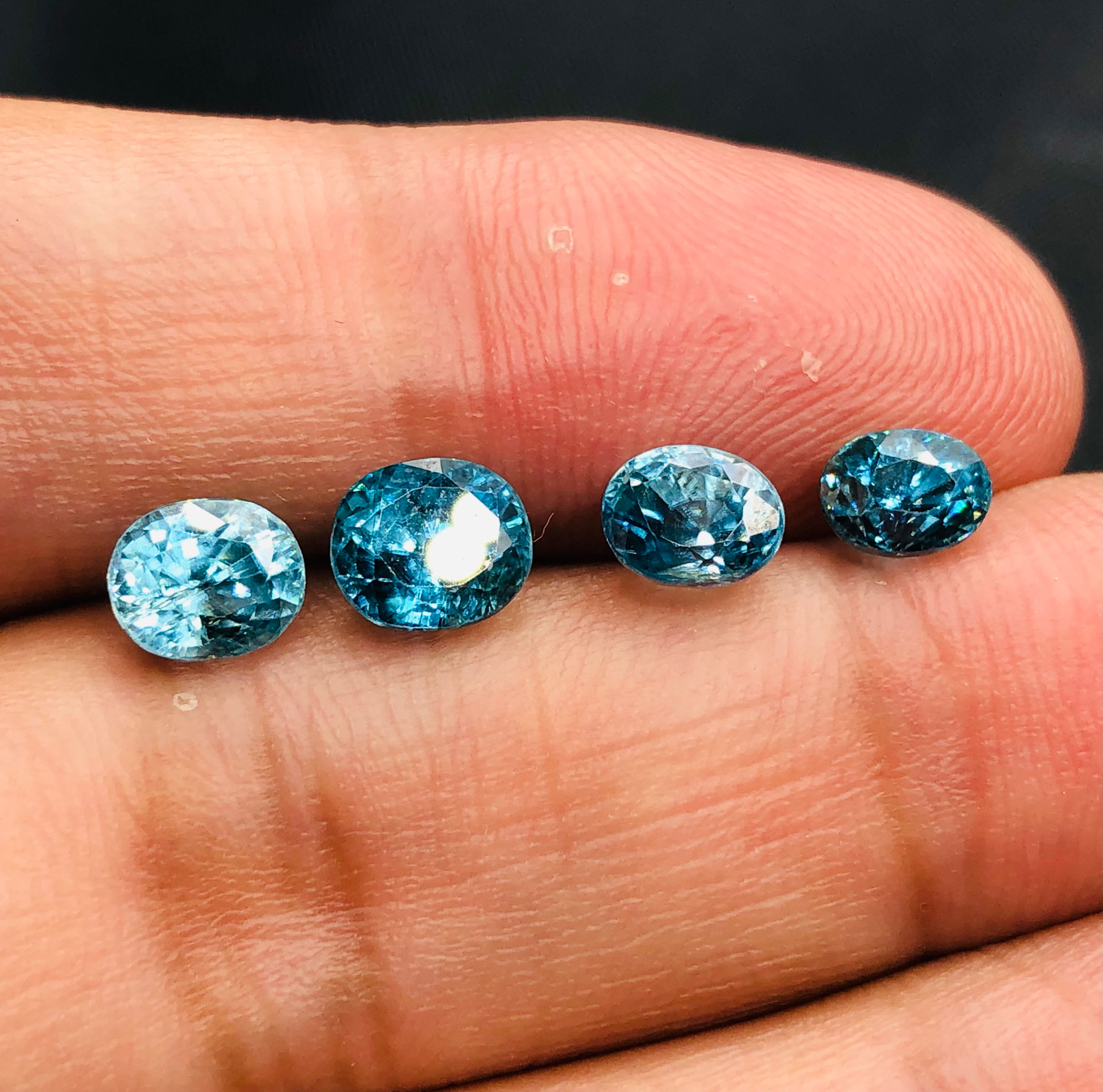 6.39 Crt Natural Blue Zircon Lot Faceted Gemstone (Small Size Average 1