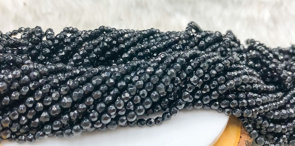 Thumbnail: Natural Black Onyx 3MM  Beads Strands Length 15inc