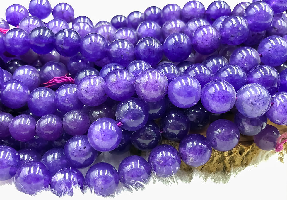 Thumbnail: Natural Amethyst Round Shape Beads Strands Length 15inch