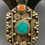 Thumbnail: Natural Turquoise /Coral Gemstone Nepali Silver Plated Penda
