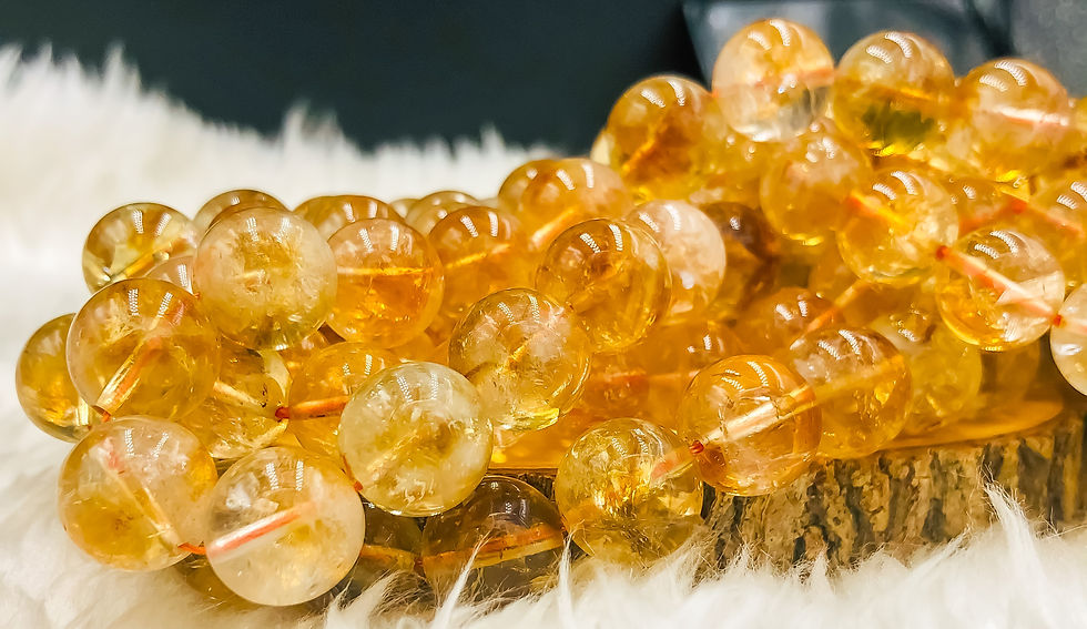 Thumbnail: Natural Citrine Round Shape Beads Strands Length 15inch