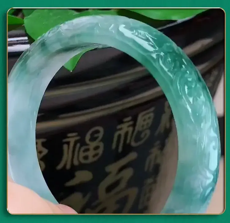 Thumbnail: Positive Ring Bracelet Natural Mine Timber Floating Flowers Carved Carving with