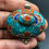 Thumbnail: Natural Turquoise /Coral Gemstone Nepali Silver Plated Penda