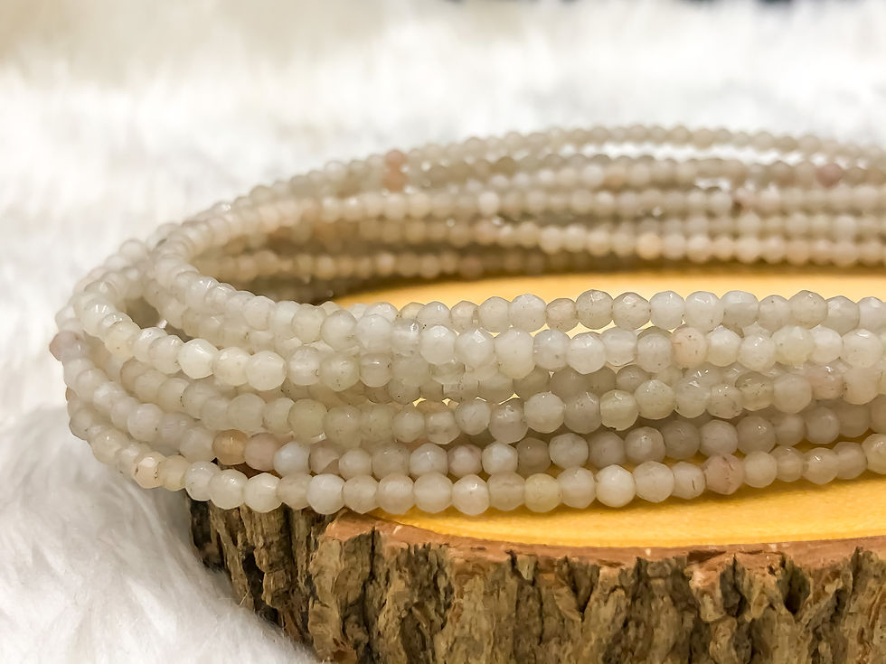 Thumbnail: Natural MoonStone 3MM  Beads Strands Length 15inc