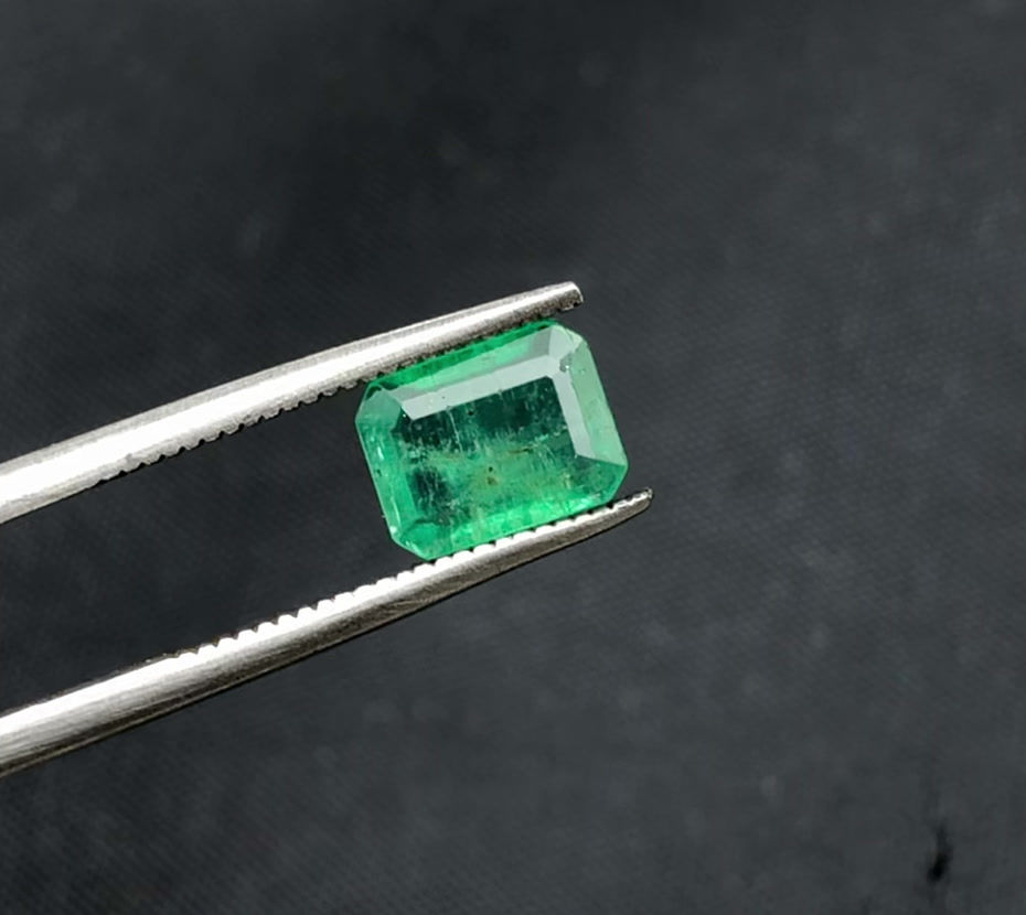 Thumbnail: 1.23 Carat Natural Emerald Zambian Faceted Gemstone