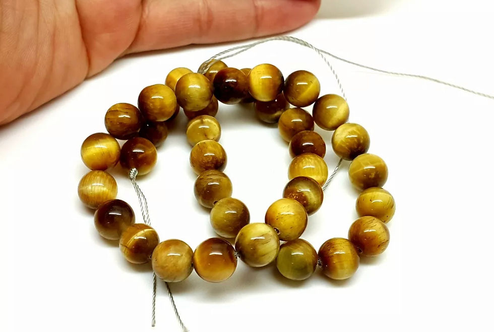 Thumbnail: Natural Golden Tiger Eye Round Beads Strands Length 15inch