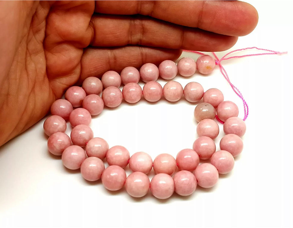 Thumbnail: Natural Pink Opal Round Beads Strands Length 15inc