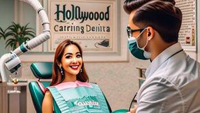 Dentista che parla di faccette alla paziente