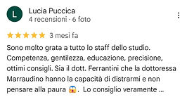 Recensione di pazienti soddisfatti da google