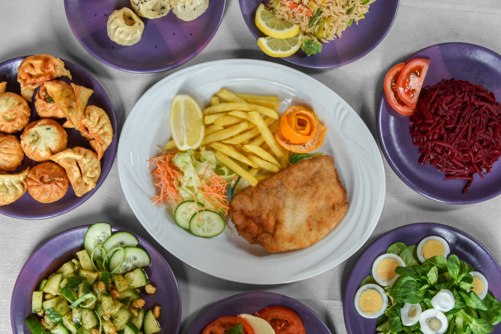 Arranged Food and Objects