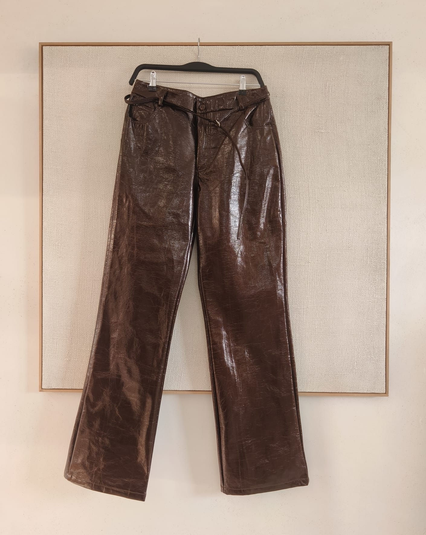 PANTALÓN VINILO BRILLO MARRÓN CHOCOLATE