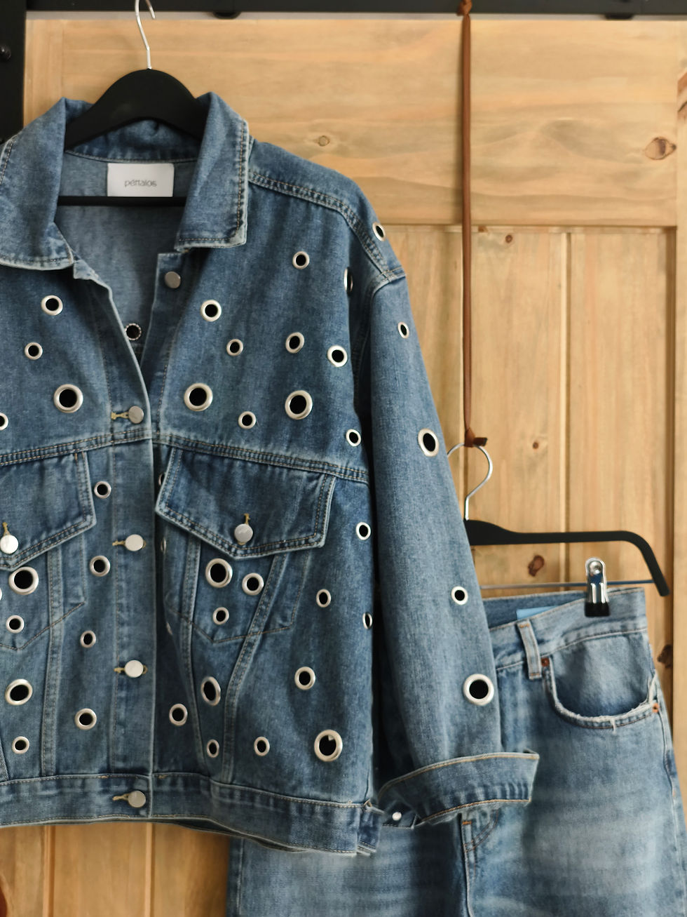 Chaqueta denim aros oversize