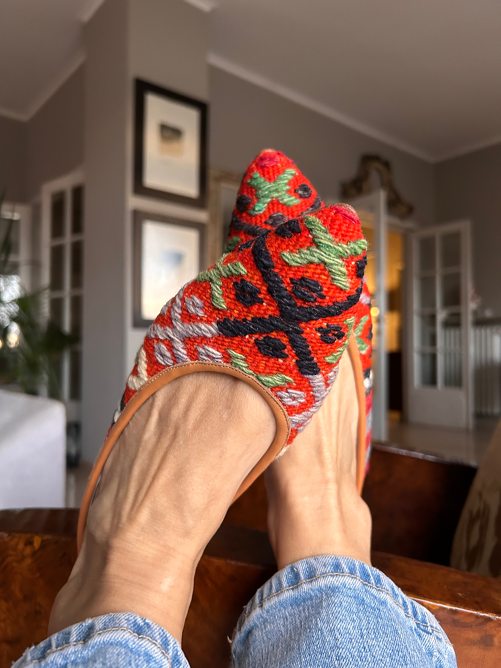Miniatura: Ballerine kilim e pelle 