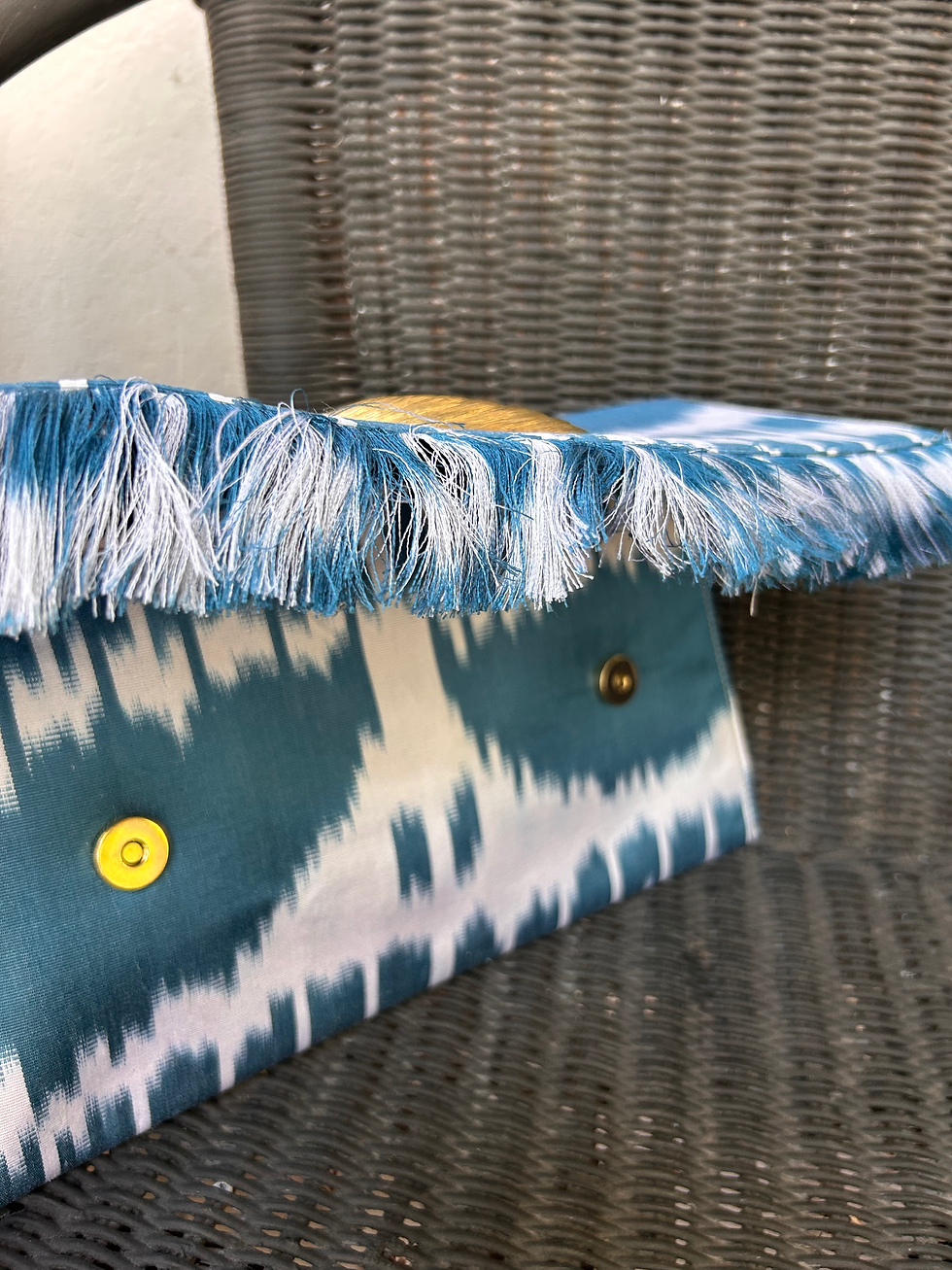 Miniatura: Pochette seta blu 