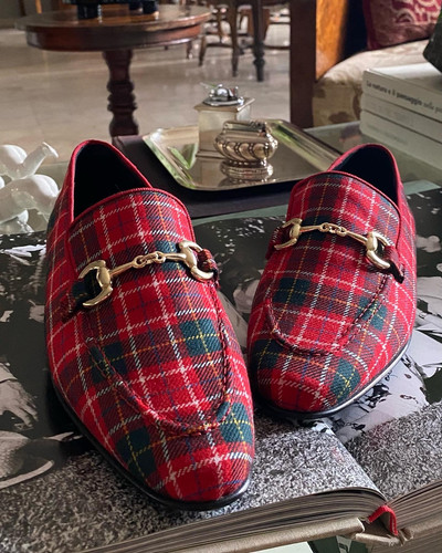 MOCASSINI LUSSO UOMO IN TESSUTO SCOZZESE GAROFALO GIANBATTISTA - Foto 7