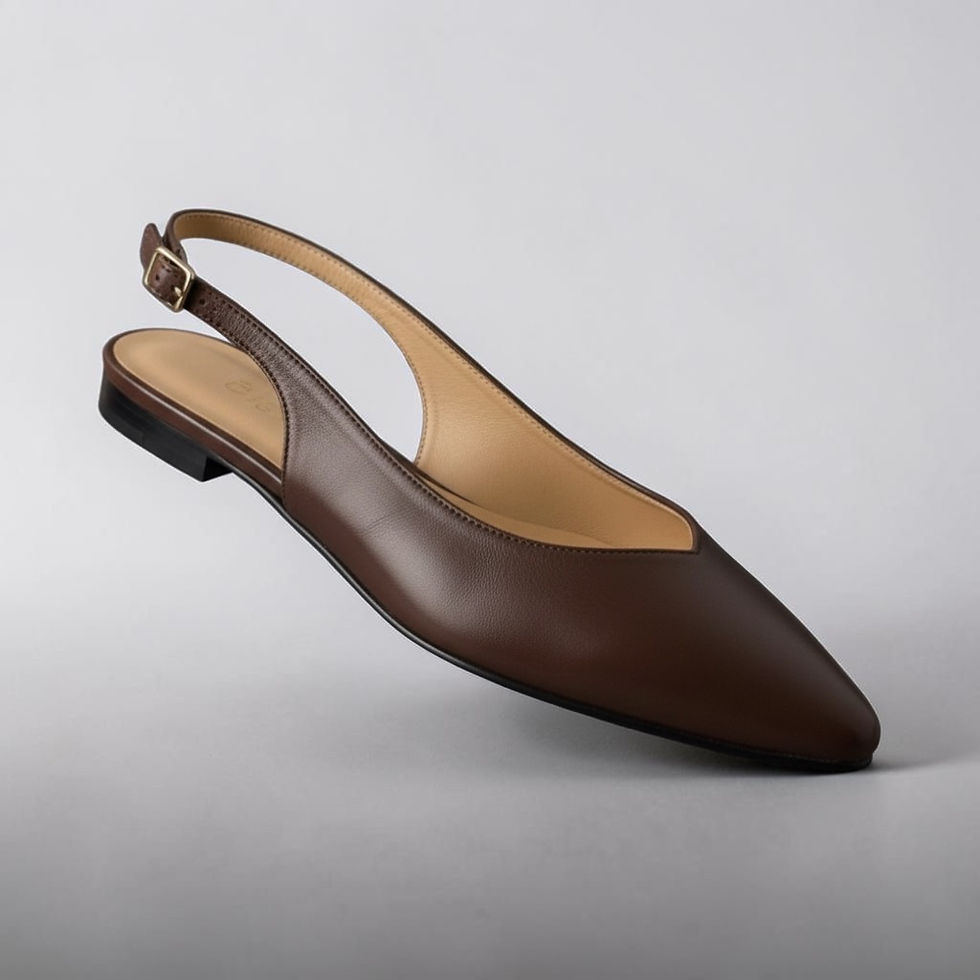 Miniatura: Slingback punta pelle marrone 