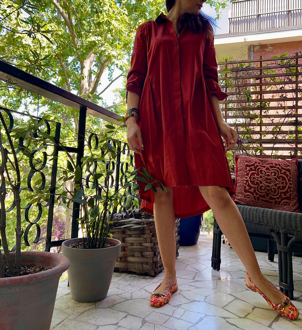 Thumbnail: Chemisier cotone rosso mattone 