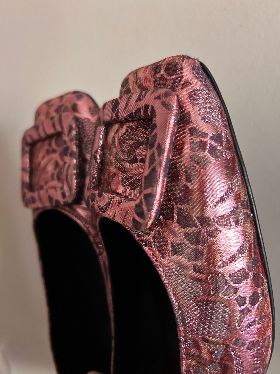 Miniatura: Ballerine broccato rosa malva PROMO