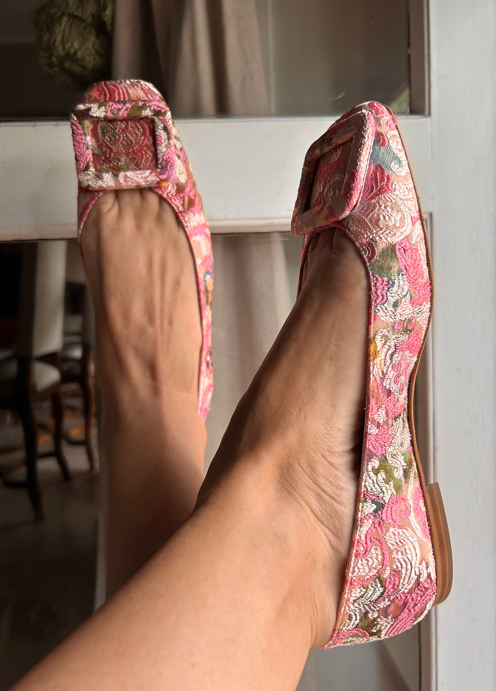 Miniatura: Ballerine broccato rosa