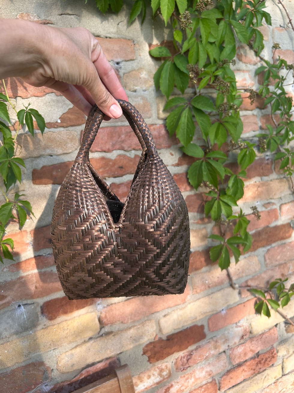 Miniatura: Borsa piccola raffia marrone 