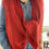 Thumbnail: red vest tied at the waist in merino wool and mohair
