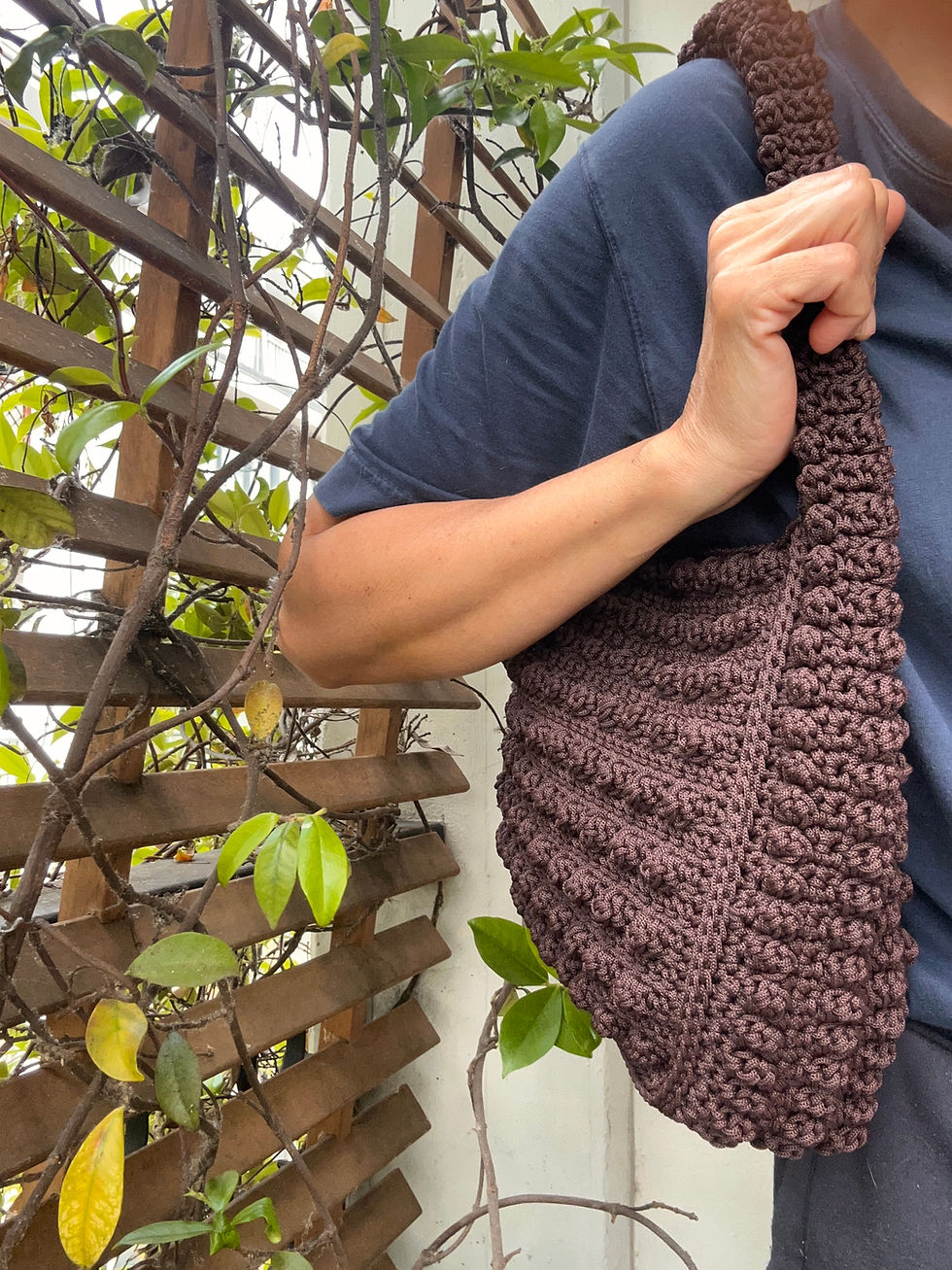 Miniatura: Borsa crochet marrone cioccolato