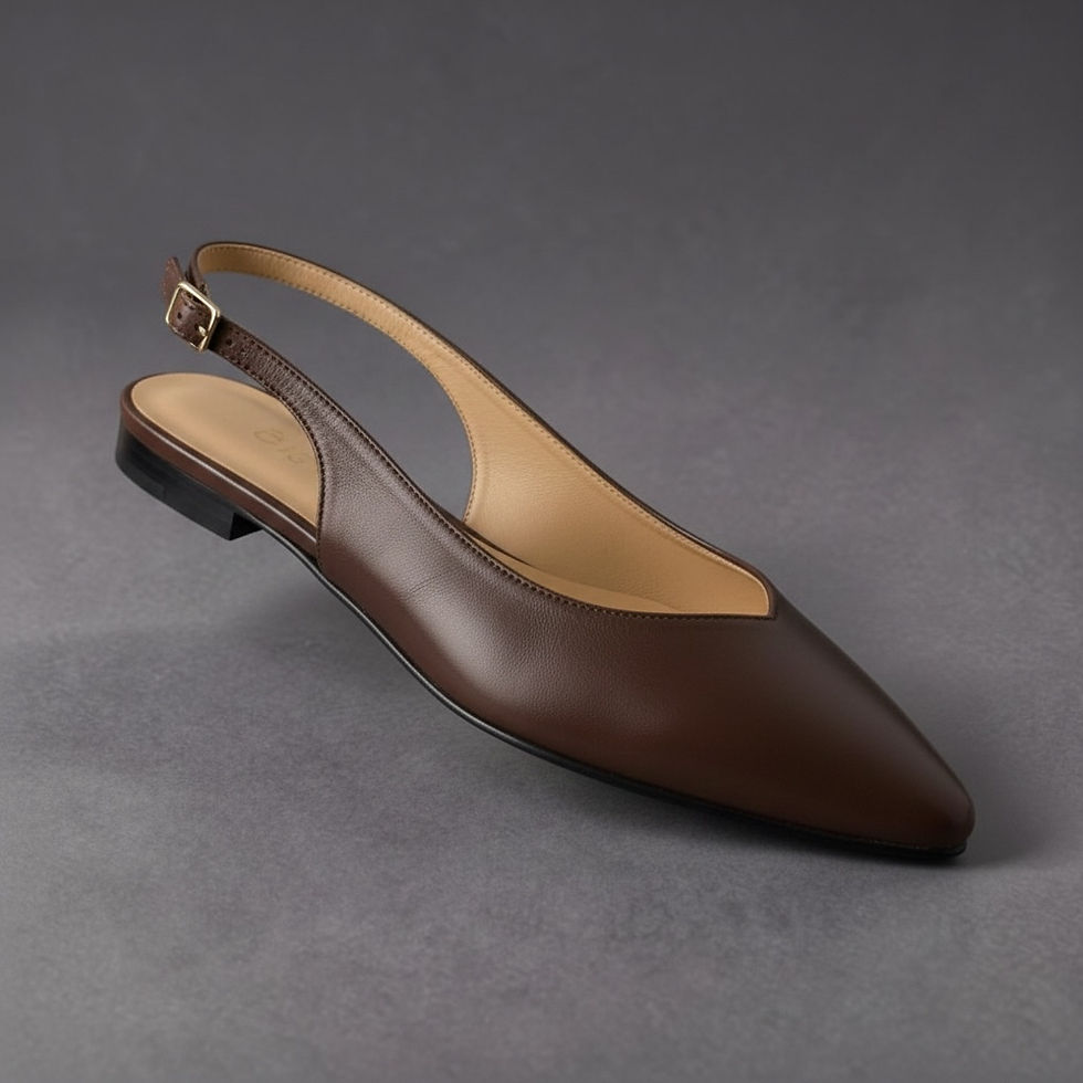 Miniatura: Slingback punta pelle marrone 