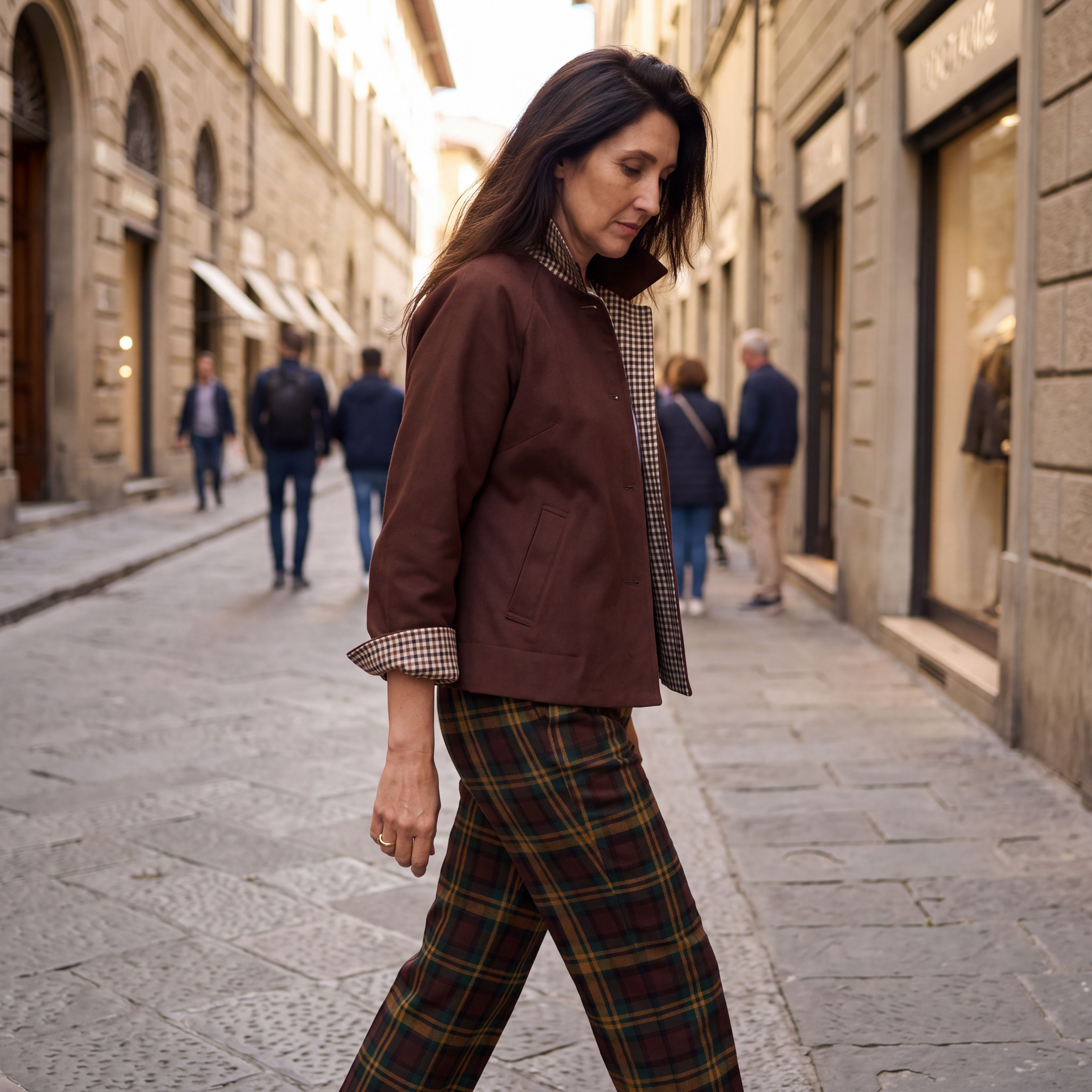 Giacca trench corto  marrone 