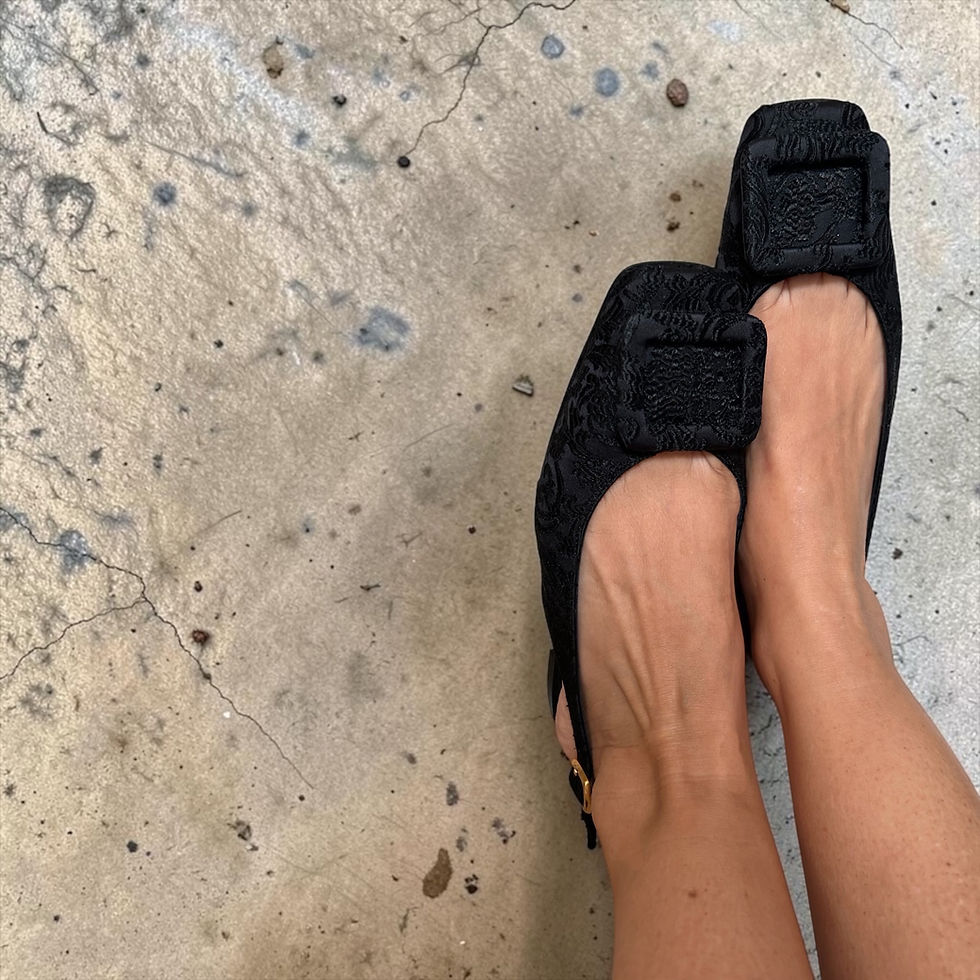 Miniatura: Slingback broccato nero