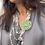 Thumbnail: Collana lunga vari giri grigio-verde tenue
