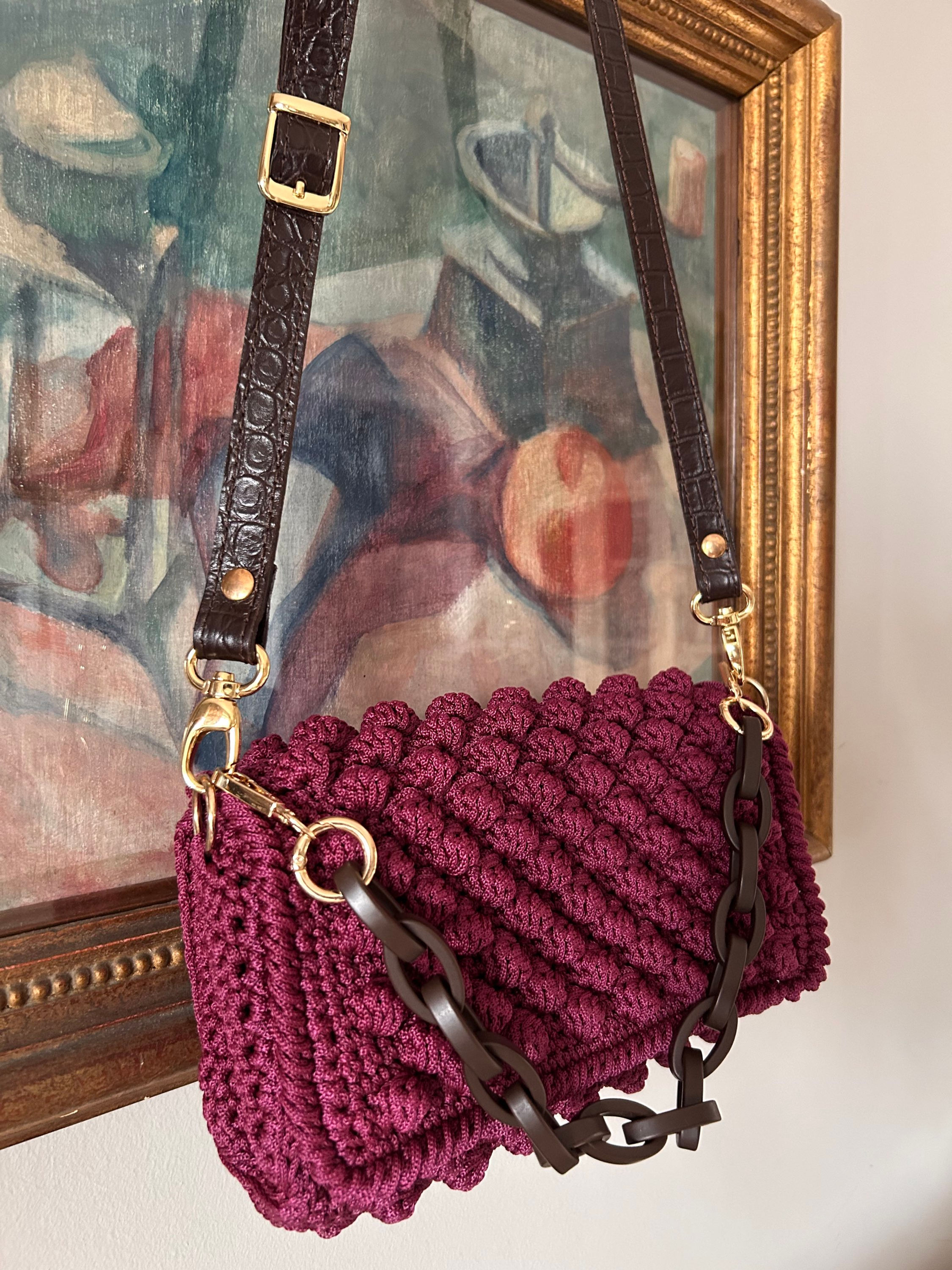 Borsa crochet prugna