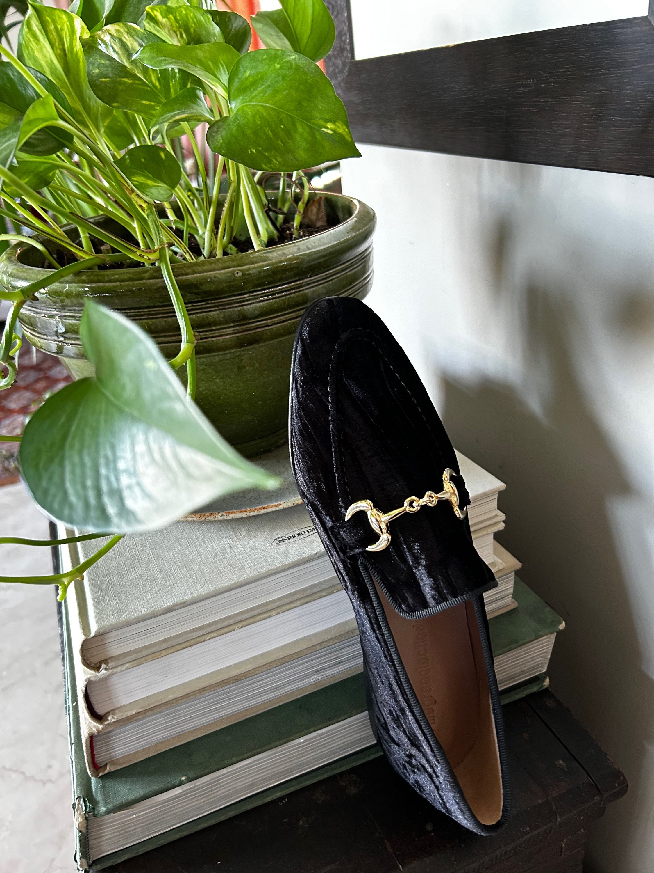 Mocassini velluto nero SALDO 