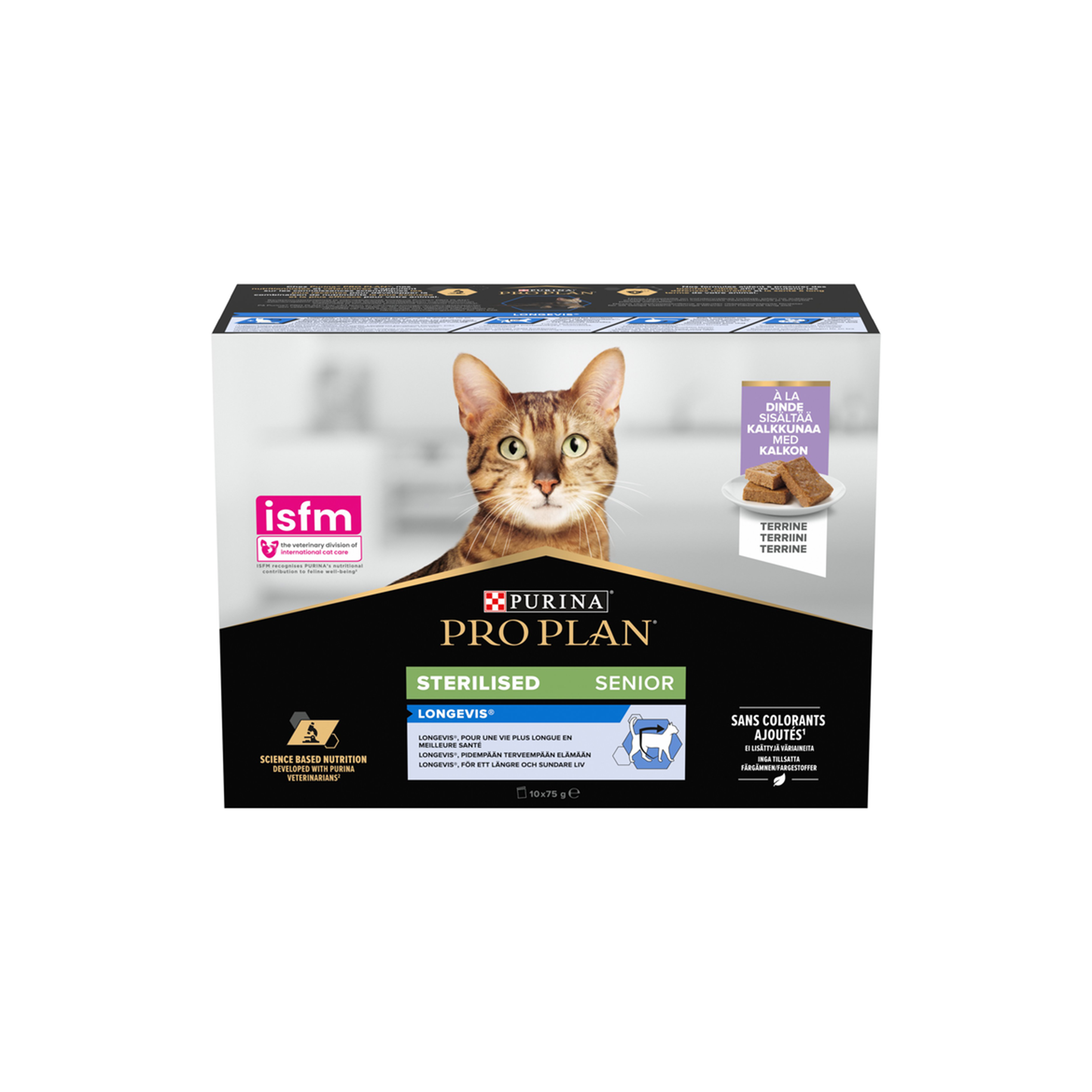 SACHETS CHAT PROPLAN® STERILISED SENIOR DINDE - 10X85G
