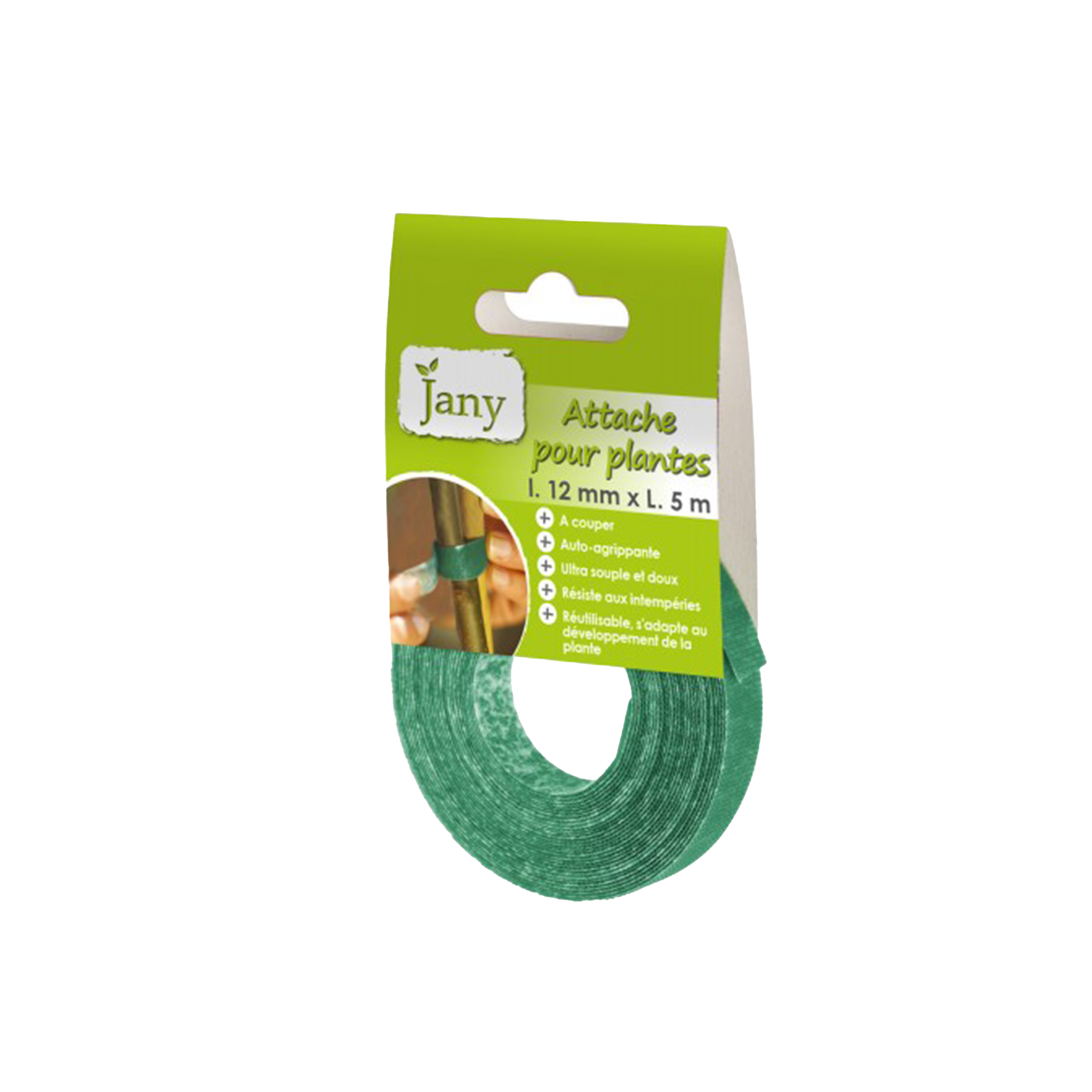 LIEN EN VELCRO - 12MM X 5M - VERT - JANY®