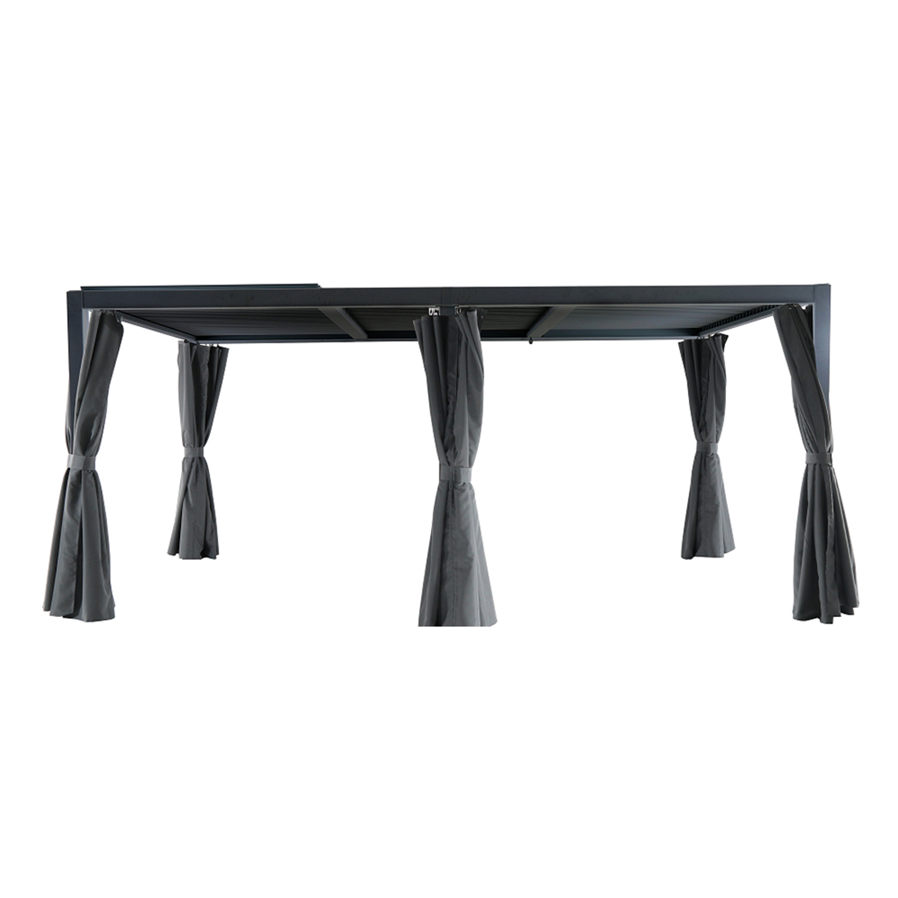 TONNELLE KIOSKO XL - AVEC LAMES ORIENTABLES ET RIDEAUX LATÉRAUX