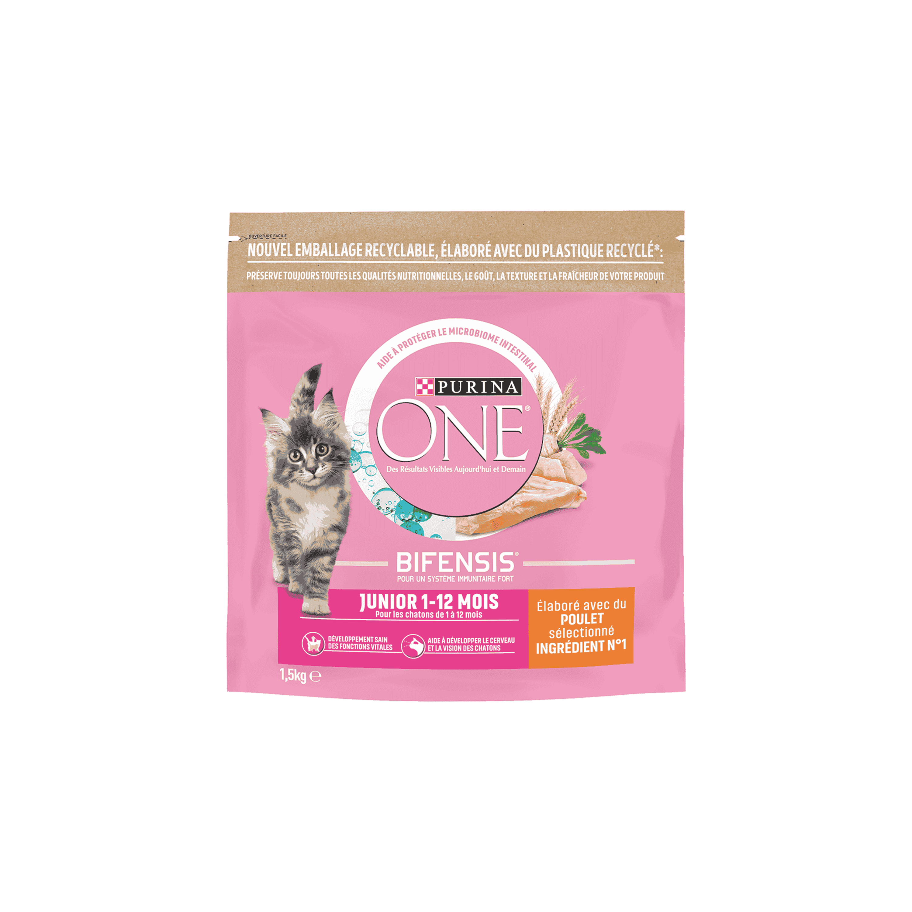 CROQUETTES CHATON PURINA® ONE® JUNIOR POULET - 1.5KG