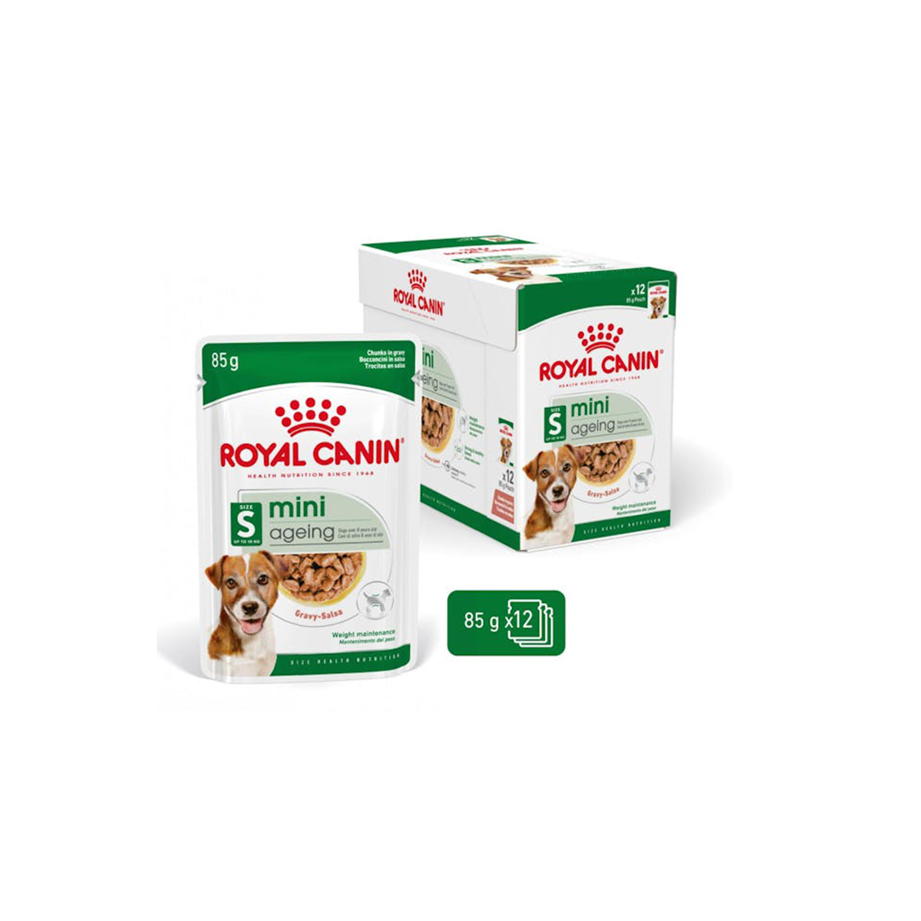SACHET FRAÎCHEUR EN SAUCE CHIEN ROYAL CANIN® MINI AGEING - 12X85G