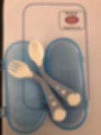 Thumbnail: flexible bendy spoons, luxury baby shower gifts, weaning spoons.