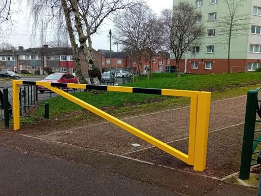 Swing Barrier Installed To Prevent Unauthorised Access To Blocks Of Flats For Birmingham City Council